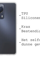 BASEY. Hoes Geschikt voor Xiaomi 13 Lite Hoesje Siliconen Back Cover Case Met 2x Screenprotector - Hoesje Geschikt voor Xiaomi 13 Lite Hoes Cover Hoesje - Transparant