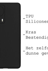 BASEY. Hoes Geschikt voor Xiaomi 13 Lite Hoesje Siliconen Back Cover Case Met 2x Screenprotector - Hoesje Geschikt voor Xiaomi 13 Lite Hoes Cover Hoesje - Zwart