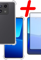 BASEY. Hoes Geschikt voor Xiaomi 13 Pro Hoesje Shock Proof Case Hoes Siliconen Met Screenprotector - Hoesje Geschikt voor Xiaomi 13 Pro Hoes Cover Shockproof - Transparant