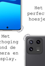 BASEY. Hoes Geschikt voor Xiaomi 13 Pro Hoesje Shock Proof Case Hoes Siliconen Met 2x Screenprotector - Hoesje Geschikt voor Xiaomi 13 Pro Hoes Cover Shockproof - Transparant