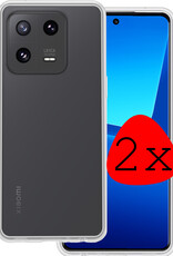 BASEY. Hoes Geschikt voor Xiaomi 13 Pro Hoesje Siliconen Back Cover Case - Hoesje Geschikt voor Xiaomi 13 Pro Hoes Cover Hoesje - Transparant - 2 Stuks