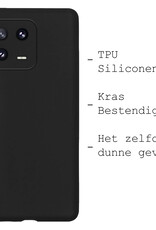 BASEY. Hoes Geschikt voor Xiaomi 13 Pro Hoesje Siliconen Back Cover Case - Hoesje Geschikt voor Xiaomi 13 Pro Hoes Cover Hoesje - Zwart - 2 Stuks
