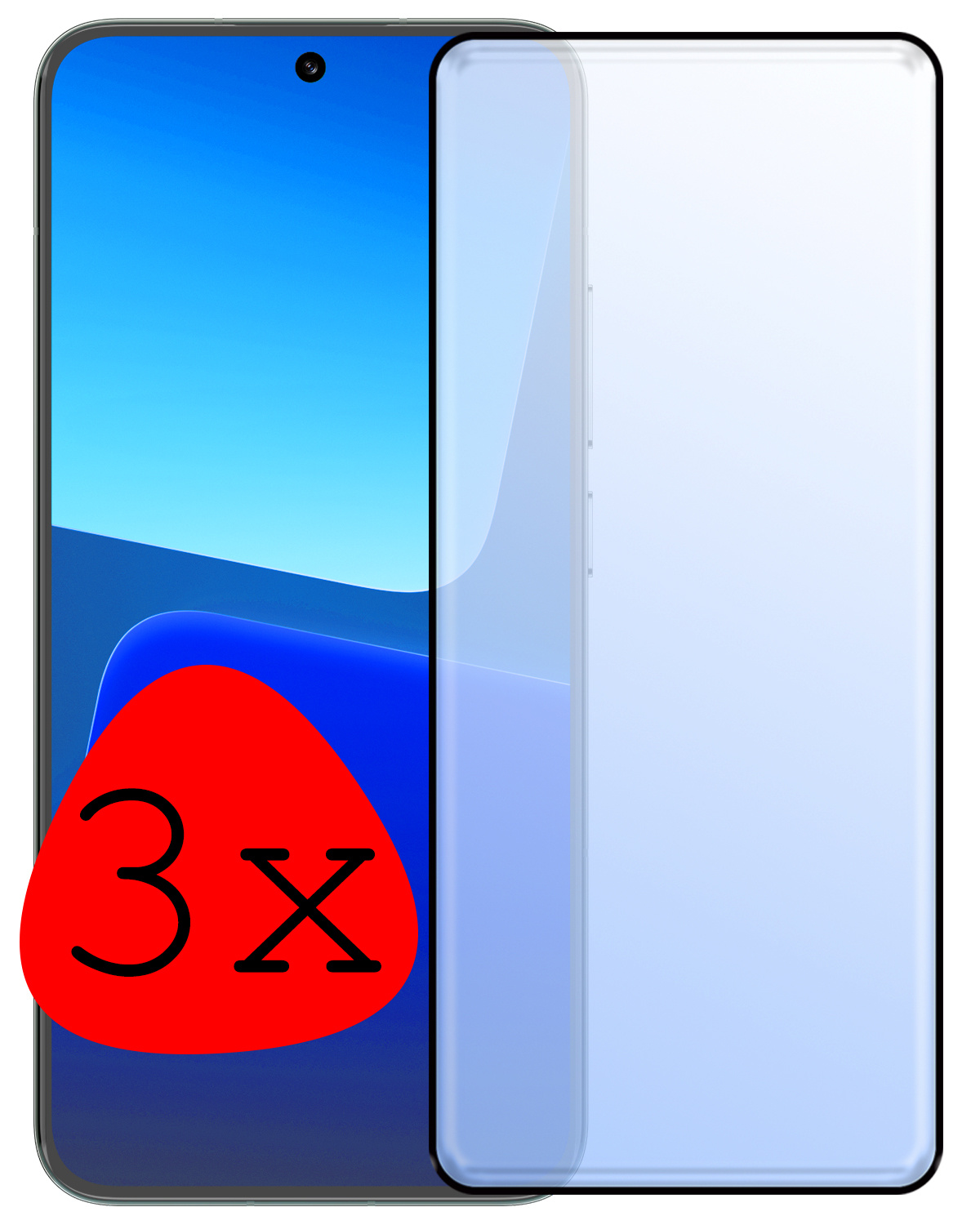 BASEY. Screenprotector Geschikt voor Xiaomi 13 Pro Screenprotector Beschermglas Full Cover - Screenprotector Geschikt voor Xiaomi 13 Pro Screen Protector Full Cover - 3 Stuks