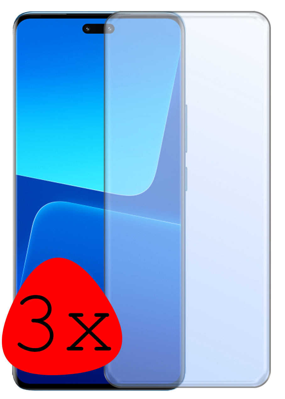 BASEY. Screenprotector Geschikt voor Xiaomi 13 Lite Screenprotector Tempered Glass - Screenprotector Geschikt voor Xiaomi 13 Lite Beschermglas Screen Protector Glas - 3 Stuks