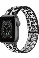 Nomfy Bandje Geschikt Voor Apple Watch Bandje 42/44/45 mm Nylon Horloge Band Verstelbare Gesp - Geschikt Voor Apple Watch 1-8 / SE - 42/44/45 mm Nylon - Panter Wit