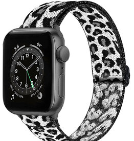 Nomfy Nomfy Apple Watch Bandje Stof Verstelbaar (42/44/45 mm) - Panter Wit