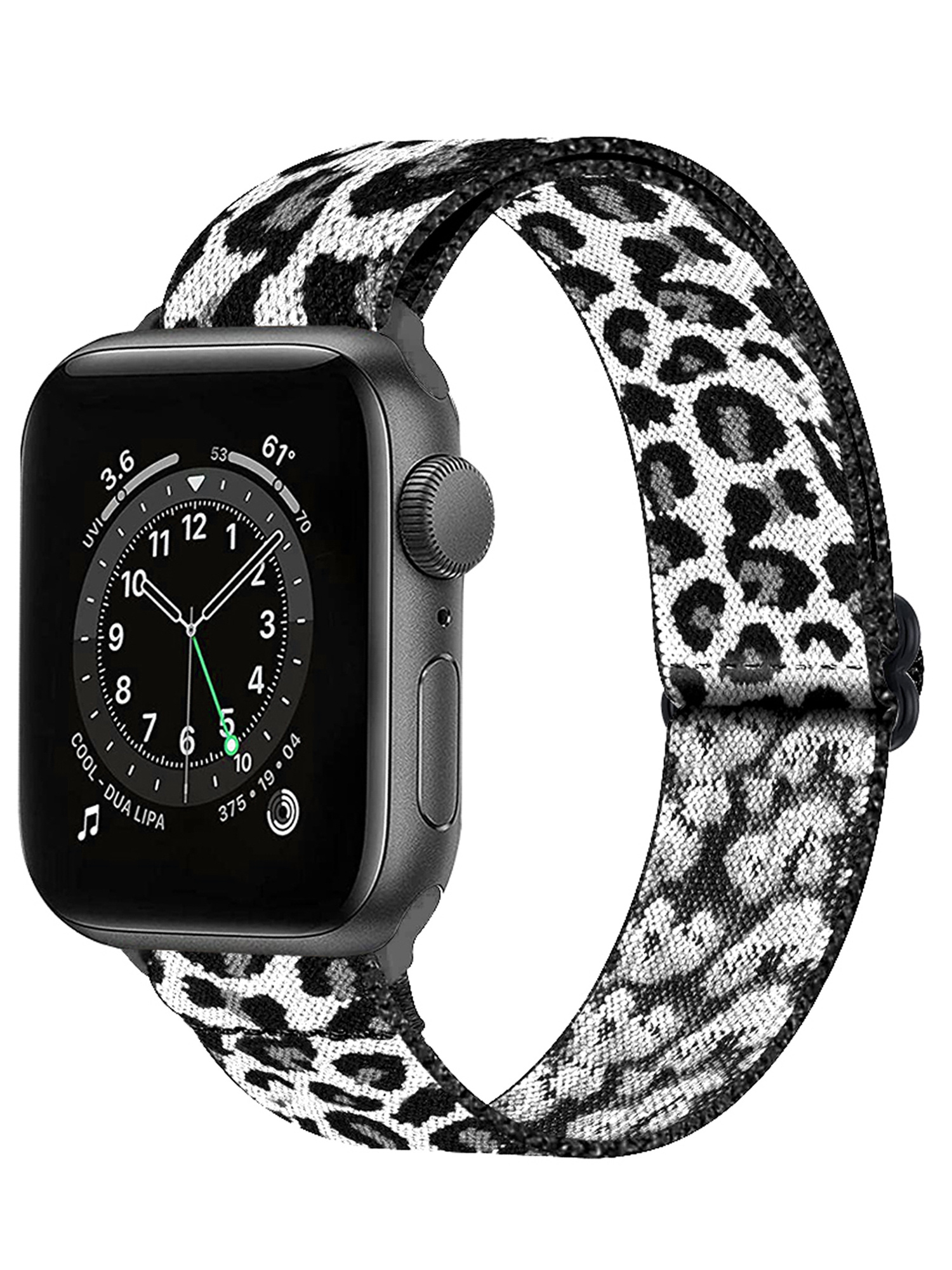 Nomfy Bandje Geschikt Voor Apple Watch Bandje 42/44/45 mm Nylon Horloge Band Verstelbare Gesp - Geschikt Voor Apple Watch 1-8 / SE - 42/44/45 mm Nylon - Panter Wit