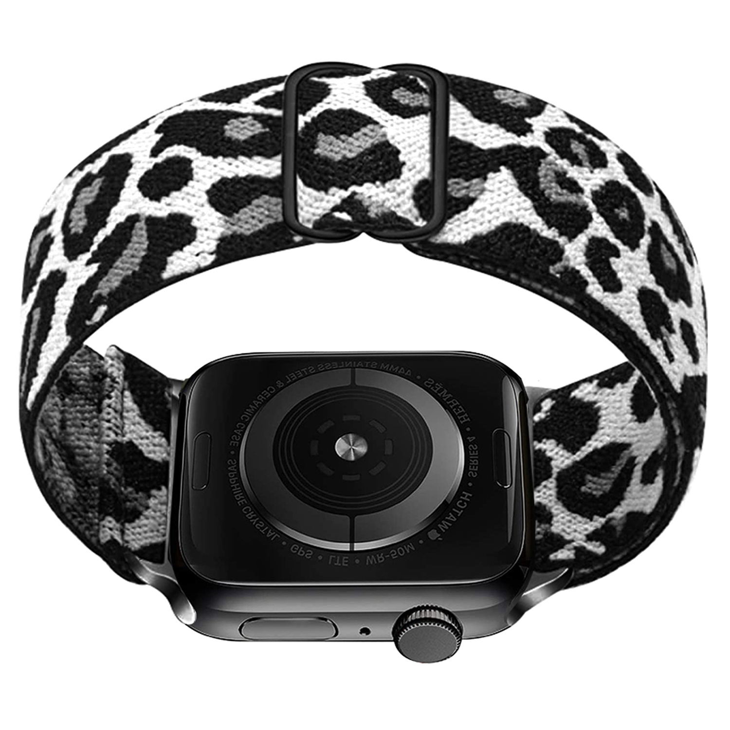 Nomfy Bandje Geschikt Voor Apple Watch Bandje 42/44/45 mm Nylon Horloge Band Verstelbare Gesp - Geschikt Voor Apple Watch 1-8 / SE - 42/44/45 mm Nylon - Panter Wit