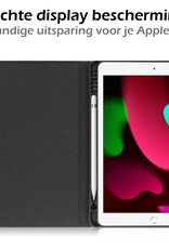 Nomfy Hoes Geschikt voor iPad 10.2 2021 Hoesje Book Case Luxe Hard Cover Hoes Met Uitsparing Geschikt voor Apple Pencil - Hoesje Geschikt voor iPad 9 Hoes Hardcover - Lichtblauw