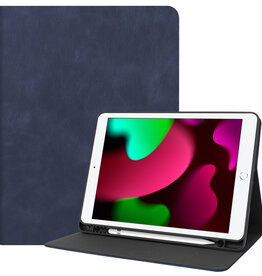 Nomfy Nomfy Luxe Lederen iPad 10.2 2021 Hoes - Donkerblauw