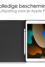 NoXx Hoesje Geschikt voor iPad 10.2 2021 Hoesje Hardcover Hoes Book Case Met Uitsparing Geschikt voor Apple Pencil - Grijs