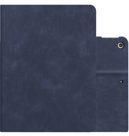 NoXx NoXx Luxe Lederen iPad 10.2 2019 Hoes - Donkerblauw