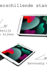 BASEY. Hoesje Geschikt voor iPad 10.2 2021 Hoes Case Luxe Hoesje Hard Cover - Hoes Geschikt voor iPad 9 Hoesje Bookcase Met Uitsparing Geschikt voor Apple Pencil - Lichtblauw