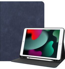 BASEY. BASEY. Luxe Lederen iPad 10.2 2021 Hoes - Donkerblauw
