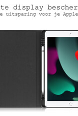 BASEY. Hoesje Geschikt voor iPad 10.2 2020 Hoes Case Luxe Hoesje Hard Cover - Hoes Geschikt voor iPad 8 Hoesje Bookcase Met Uitsparing Geschikt voor Apple Pencil - Zwart