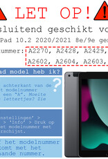 BASEY. Hoesje Geschikt voor iPad 10.2 2020 Hoes Case Luxe Hoesje Hard Cover - Hoes Geschikt voor iPad 8 Hoesje Bookcase Met Uitsparing Geschikt voor Apple Pencil - Zwart