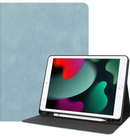 BASEY. BASEY. Luxe Lederen iPad 10.2 2020 Hoes - Lichtblauw