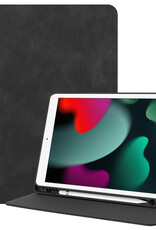 BASEY. Hoesje Geschikt voor iPad 10.2 2019 Hoes Case Luxe Hoesje Hard Cover - Hoes Geschikt voor iPad 7 Hoesje Bookcase Met Uitsparing Geschikt voor Apple Pencil - Zwart