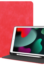BASEY. Hoesje Geschikt voor iPad 10.2 2019 Hoes Case Luxe Hoesje Hard Cover - Hoes Geschikt voor iPad 7 Hoesje Bookcase Met Uitsparing Geschikt voor Apple Pencil - Rood