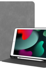 BASEY. Hoesje Geschikt voor iPad 10.2 2019 Hoes Case Luxe Hoesje Hard Cover - Hoes Geschikt voor iPad 7 Hoesje Bookcase Met Uitsparing Geschikt voor Apple Pencil - Grijs