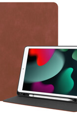 BASEY. Hoesje Geschikt voor iPad 10.2 2019 Hoes Case Luxe Hoesje Hard Cover - Hoes Geschikt voor iPad 7 Hoesje Bookcase Met Uitsparing Geschikt voor Apple Pencil - Bruin