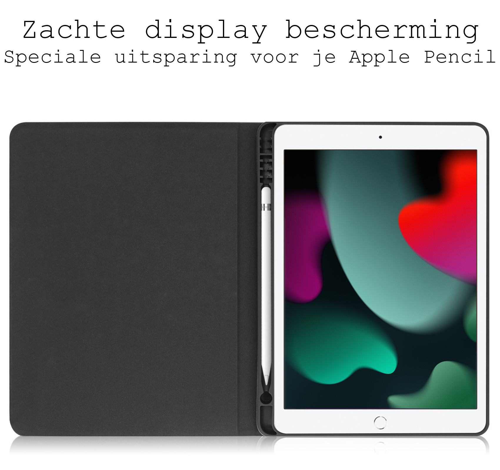 BASEY. Hoesje Geschikt voor iPad 10.2 2021 Hoes Case Luxe Hoesje Hard Cover Met Screenprotector - Hoes Geschikt voor iPad 9 Hoesje Bookcase Met Uitsparing Geschikt voor Apple Pencil - Bruin