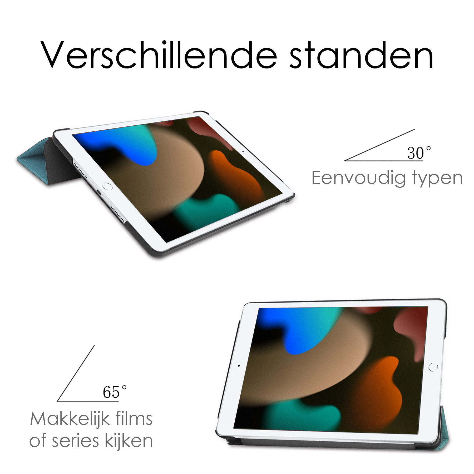NoXx Hoesje Geschikt voor iPad 10.2 2019 Hoesje Hardcover Hoes Book Case Met Uitsparing Geschikt voor Apple Pencil Met Screenprotector - Lichtblauw