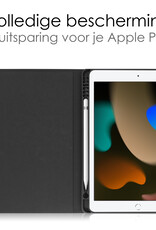NoXx Hoesje Geschikt voor iPad 10.2 2019 Hoesje Hardcover Hoes Book Case Met Uitsparing Geschikt voor Apple Pencil Met Screenprotector - Lichtblauw
