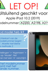 NoXx Hoesje Geschikt voor iPad 10.2 2019 Hoesje Hardcover Hoes Book Case Met Uitsparing Geschikt voor Apple Pencil Met Screenprotector - Rood