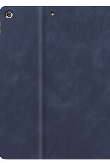 Nomfy Hoes Geschikt voor iPad 10.2 2019 Hoesje Book Case Luxe Cover Hoes Met Uitsparing Geschikt voor Apple Pencil Met Screenprotector - Hoesje Geschikt voor iPad 7 Hoes - Donkerblauw
