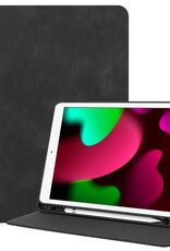 Nomfy Hoes Geschikt voor iPad 10.2 2019 Hoesje Book Case Luxe Cover Hoes Met Uitsparing Geschikt voor Apple Pencil Met Screenprotector - Hoesje Geschikt voor iPad 7 Hoes - Zwart