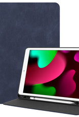 Nomfy Hoes Geschikt voor iPad 10.2 2020 Hoesje Book Case Luxe Cover Hoes Met Uitsparing Geschikt voor Apple Pencil Met Screenprotector - Hoesje Geschikt voor iPad 8 Hoes - Donkerblauw