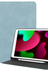Nomfy Hoes Geschikt voor iPad 10.2 2020 Hoesje Book Case Luxe Cover Hoes Met Uitsparing Geschikt voor Apple Pencil Met Screenprotector - Hoesje Geschikt voor iPad 8 Hoes - Lichtblauw