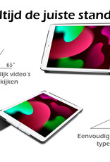 Nomfy Hoes Geschikt voor iPad 10.2 2020 Hoesje Book Case Luxe Cover Hoes Met Uitsparing Geschikt voor Apple Pencil Met Screenprotector - Hoesje Geschikt voor iPad 8 Hoes - Rood