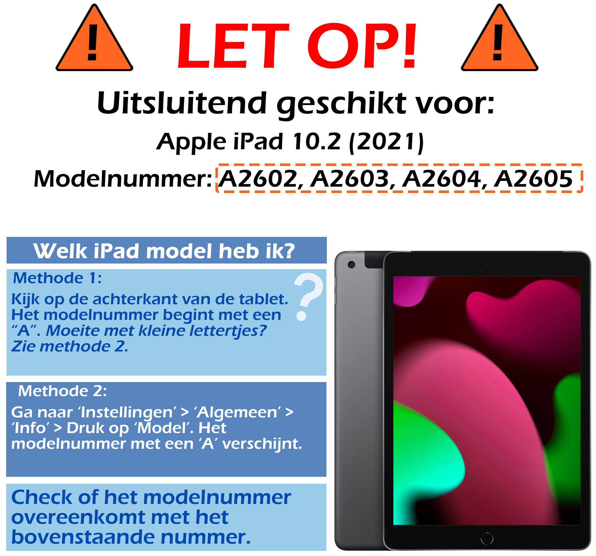 Nomfy Hoes Geschikt voor iPad 10.2 2021 Hoesje Book Case Luxe Cover Hoes Met Uitsparing Geschikt voor Apple Pencil Met Screenprotector - Hoesje Geschikt voor iPad 9 Hoes - Rood