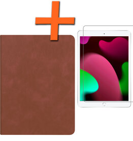 Nomfy Nomfy Luxe Lederen iPad 10.2 2020 Hoes En Screenprotector - Bruin