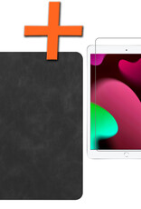 Nomfy Hoes Geschikt voor iPad 10.2 2019 Hoesje Book Case Luxe Cover Hoes Met Uitsparing Geschikt voor Apple Pencil Met Screenprotector - Hoesje Geschikt voor iPad 7 Hoes - Zwart