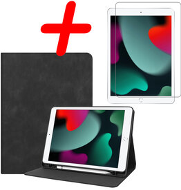 BASEY. BASEY. Luxe Lederen iPad 10.2 2021 Hoes En Screenprotector - Zwart