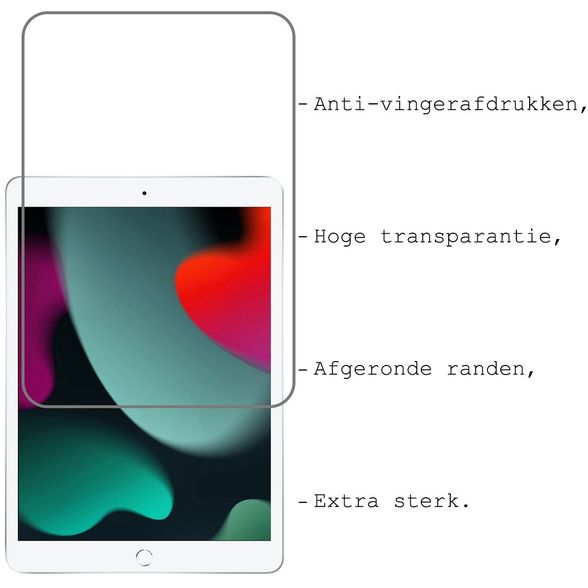 BASEY. Hoesje Geschikt voor iPad 10.2 2019 Hoes Case Luxe Hoesje Hard Cover Met Screenprotector - Hoes Geschikt voor iPad 7 Hoesje Bookcase Met Uitsparing Geschikt voor Apple Pencil - Donkerblauw