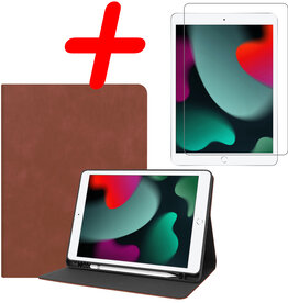 BASEY. BASEY. Luxe Lederen iPad 10.2 2019 Hoes En Screenprotector - Bruin