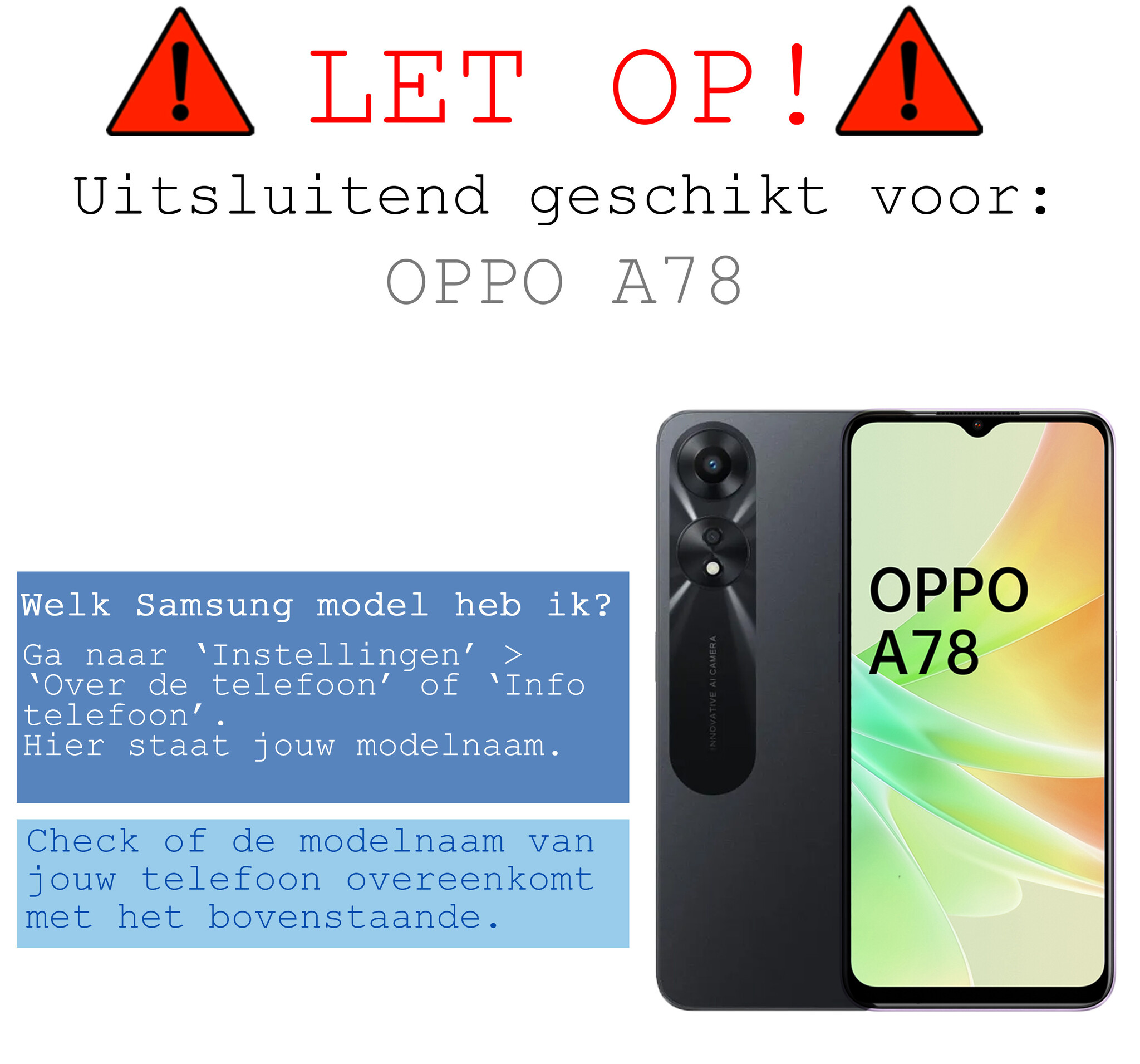 BASEY. Hoes Geschikt voor OPPO A78 5G Hoesje Shock Proof Case Hoes Siliconen Met Screenprotector - Hoesje Geschikt voor OPPO A78 Hoes Cover Shockproof - Transparant