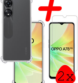 BASEY. BASEY. OPPO A78 Hoesje Shockproof Met 2x Screenprotector