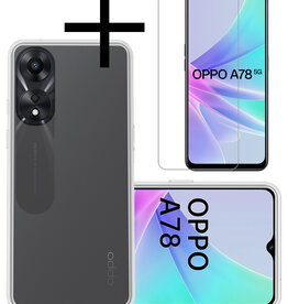 NoXx NoXx OPPO A78 Hoesje Siliconen Met Screenprotector - Transparant
