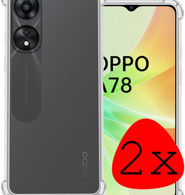BASEY. BASEY. OPPO A78 Hoesje Shockproof - Transparant - 2 PACK