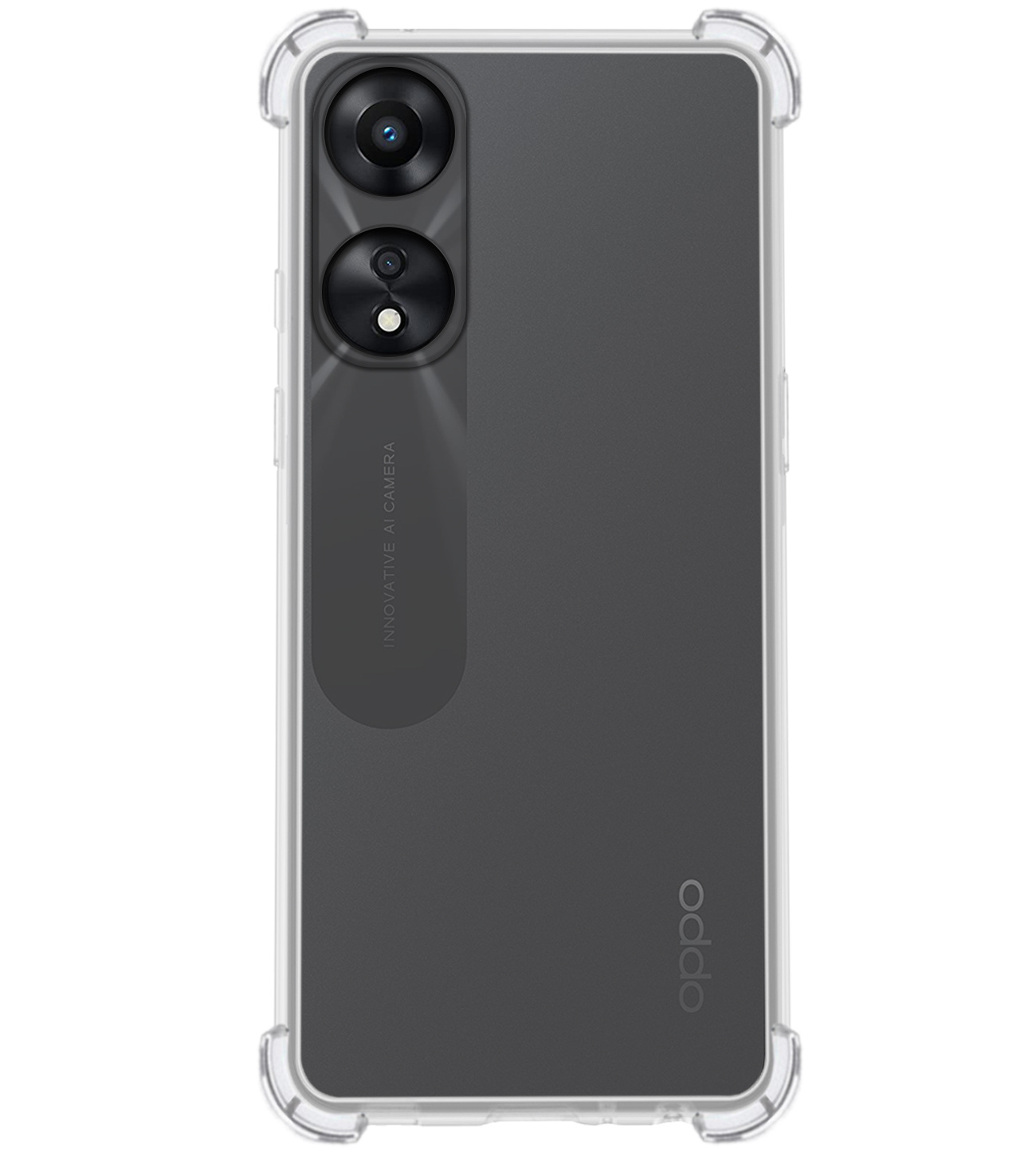 BASEY. Hoes Geschikt voor OPPO A78 5G Hoesje Shock Proof Case Hoes Siliconen - Hoesje Geschikt voor OPPO A78 Hoes Cover Shockproof - Transparant - 2 Stuks