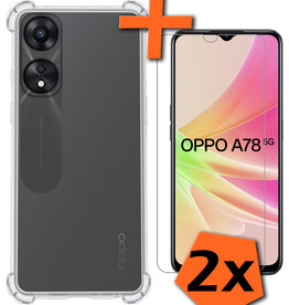 Nomfy Nomfy OPPO A78 Hoesje Shockproof Met 2x Screenprotector