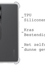 BASEY. Hoes Geschikt voor OPPO A78 5G Hoesje Shock Proof Case Hoes Siliconen Met Screenprotector - Hoesje Geschikt voor OPPO A78 Hoes Cover Shockproof - Transparant