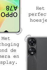 BASEY. Hoes Geschikt voor OPPO A78 5G Hoesje Shock Proof Case Hoes Siliconen Met 2x Screenprotector - Hoesje Geschikt voor OPPO A78 Hoes Cover Shockproof - Transparant
