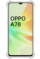BASEY. Hoes Geschikt voor OPPO A78 5G Hoesje Shock Proof Case Hoes Siliconen Met 2x Screenprotector - Hoesje Geschikt voor OPPO A78 Hoes Cover Shockproof - Transparant