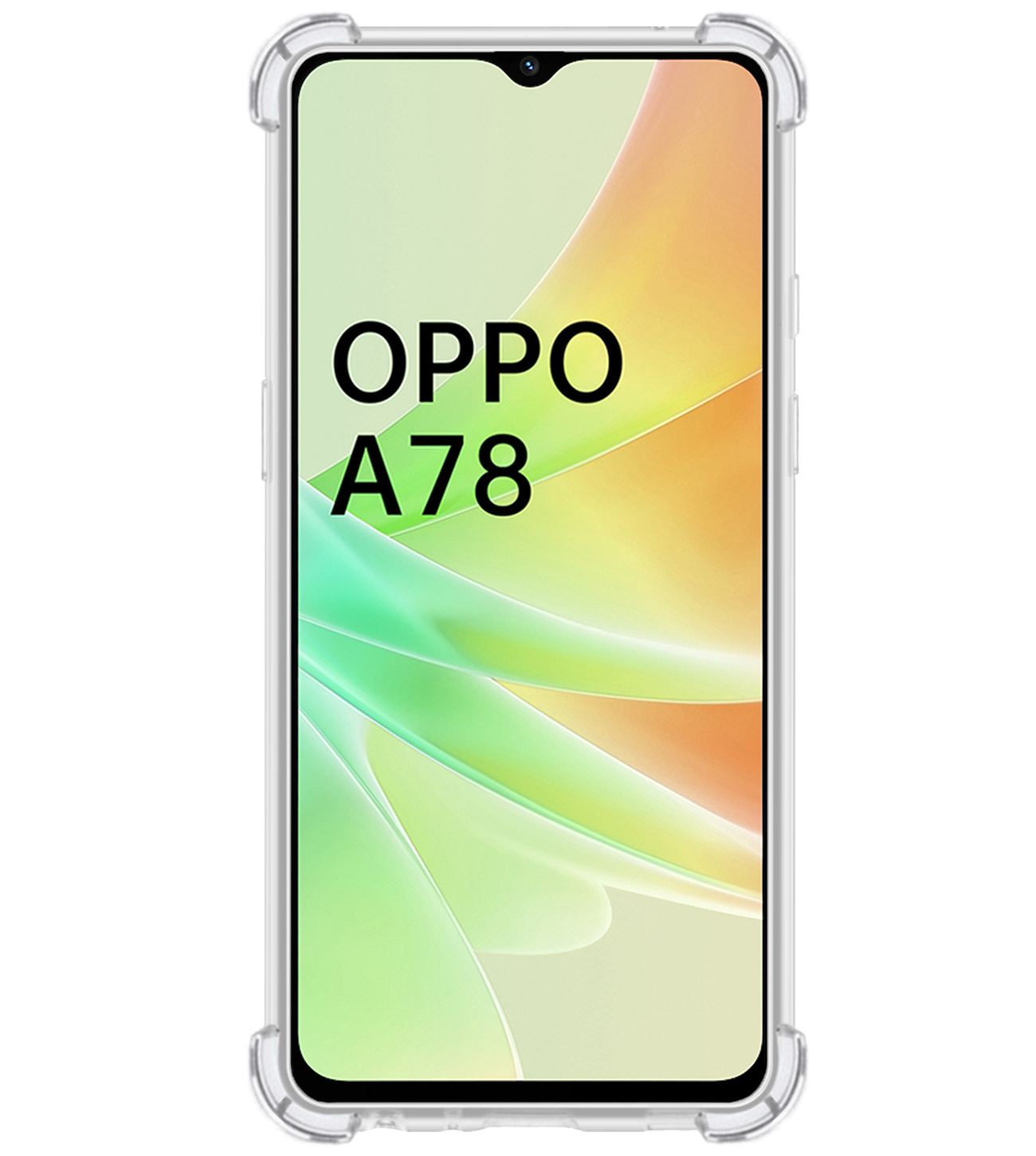 BASEY. Hoes Geschikt voor OPPO A78 5G Hoesje Shock Proof Case Hoes Siliconen Met 2x Screenprotector - Hoesje Geschikt voor OPPO A78 Hoes Cover Shockproof - Transparant